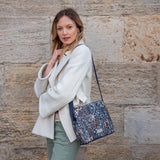 Navy Autumn Jacquard Logan Bag