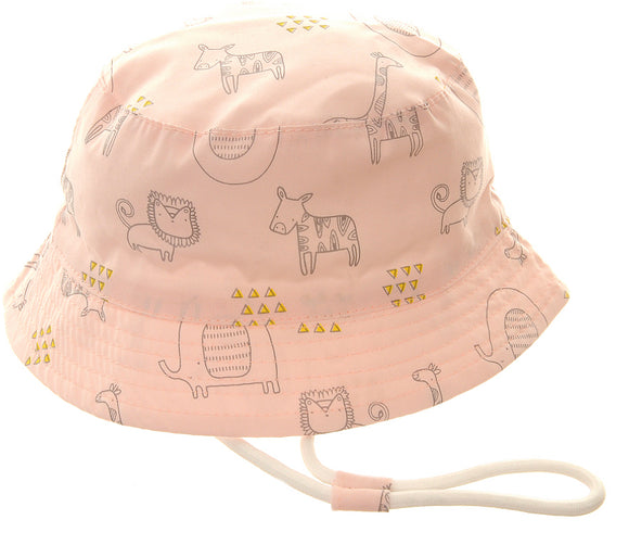 Safari Pink Sun Hat, 0-12 Months