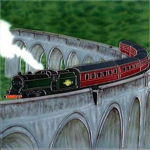 Glenfinnan Viaduct, The Jacobite Train Ceramic Tile 8 “X 8”