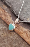 Green Turquoise Heart Pendant 8mm