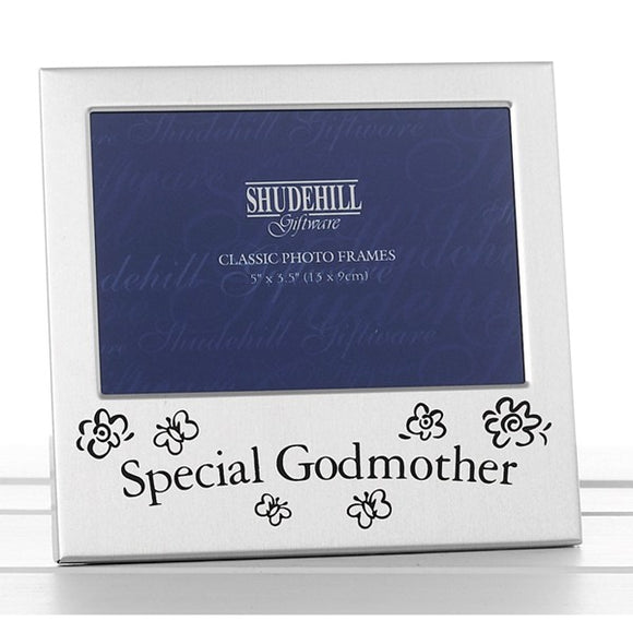 Satin Silver Occasion Frame Special Godmother 5x3
