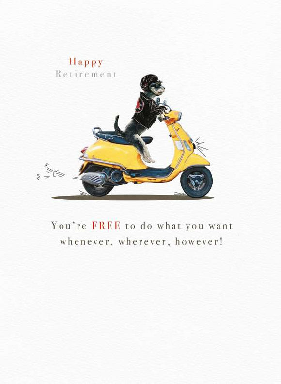 Happy Retirement - Dog On Vespa