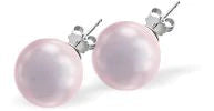 Austrian Crystal Pearl Stud Earrings in Iridescent Dreamy Blue, with Sterling Silver Earwires