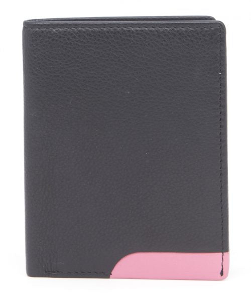 Gents Notecase Wallet, Black & Pink