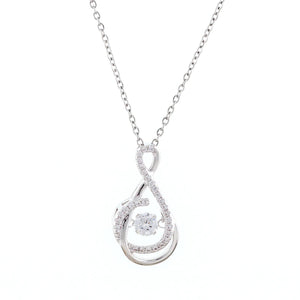 Crystal Encrusted Treble Clef Dancing Stone Necklace