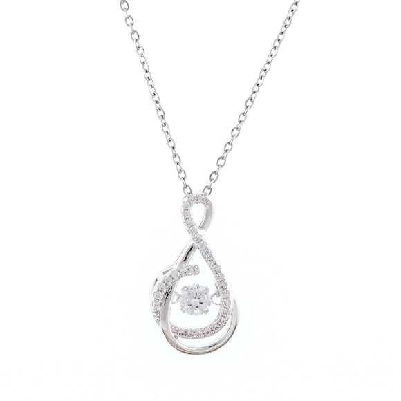 Crystal Encrusted Treble Clef Dancing Stone Necklace