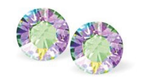 Austrian Crystal Diamond-shape Stud Earrings in Paradise Shine, with Sterling Silver Earwires