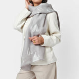 Heart Printed Foil Scarf