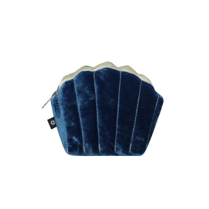 Blue Velvet Clam Purse