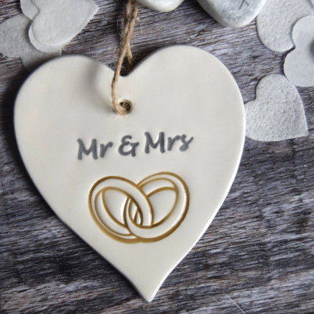 Ceramic Heart, Mr & Mrs Rings