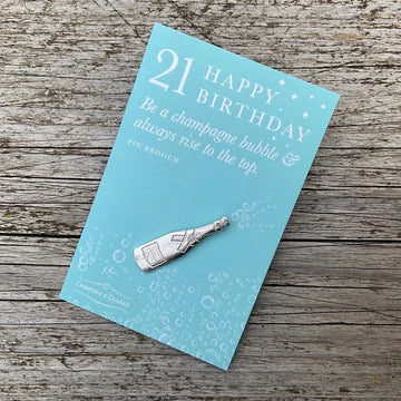 21st Birthday Champagne Pin