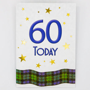 Card Tartan Ribbon 60 Today Blue