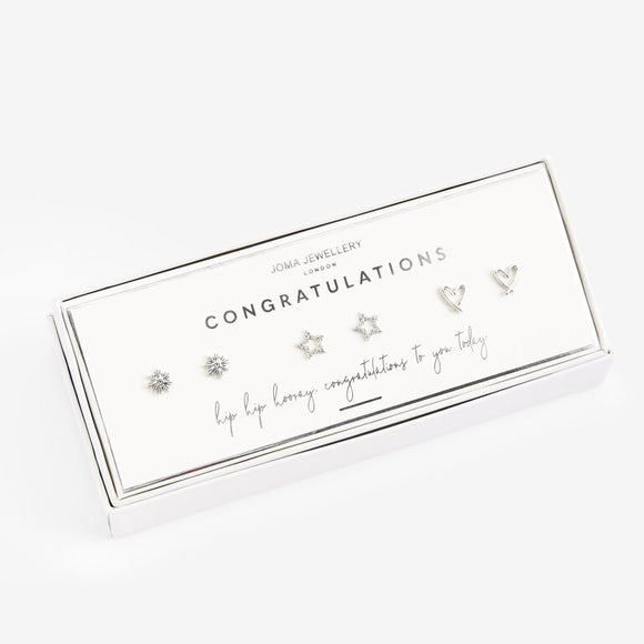 Occasion Earring Box Set of Three Congratulations