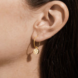 Perla Mother Of Pearl Star Hoop Earrings