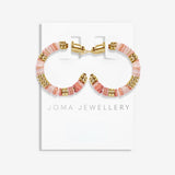 Summer Solstice Pink Beaded Hoop Earrings