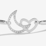 Bracelet Bar Silver Moon Heart
