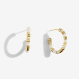 Summer Solstice White Beaded Hoops