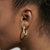 Summer Solstice White Beaded Hoops