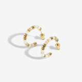 Summer Solstice White Beaded Hoops