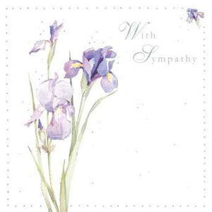 Card, With Sympathy, Purple Iris
