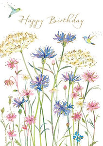Card, Happy Birthday, Meadow Flowers