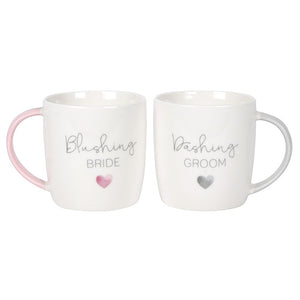 Blushing Bride Dashing Groom Ceramic Mug Set