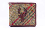Stag Appliqué Green Islay Tweed Wallet