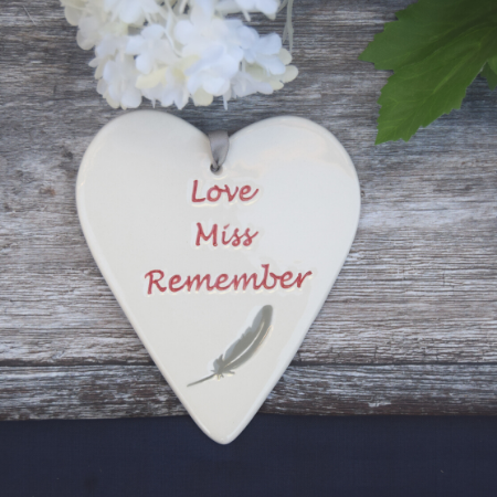 Ceramic Heart, Love, Miss, Remember