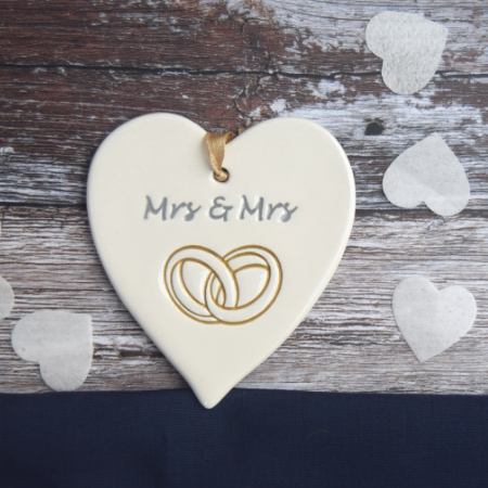 Ceramic Heart, Mrs & Mrs Rings