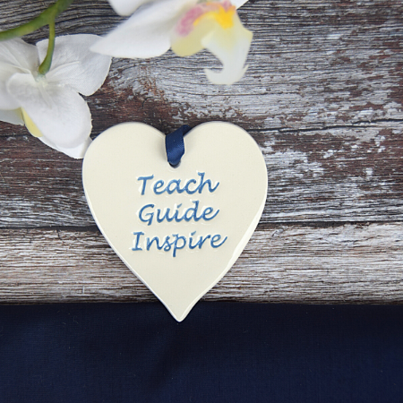Ceramic Heart, Teach, Guide, Inspire