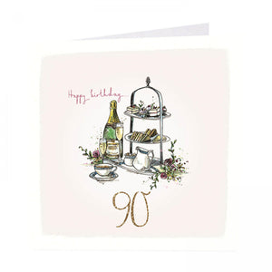 Card, Happy Birthday 90 Bubbles & High Tea