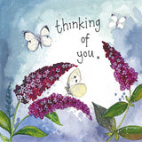 Thinking of You Butterflies and Buddleia Card