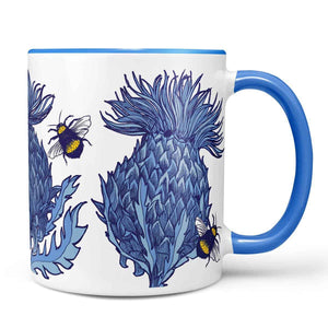 Scottish Thistles Chunky Mug, Blue
