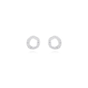 Lucia Lustre, Round Organic Pave Stud Earrings