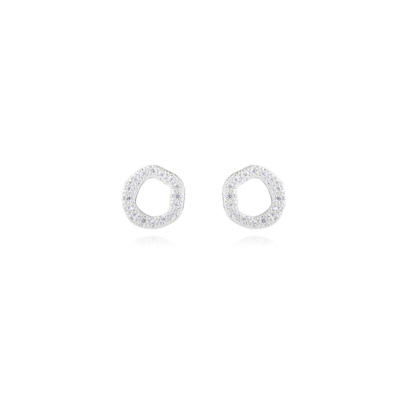 Lucia Lustre, Round Organic Pave Stud Earrings