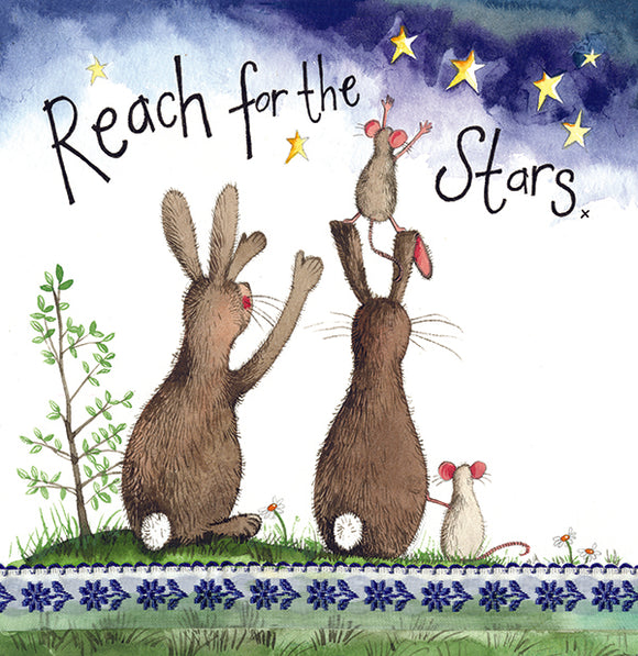 Reach for the Stars Rabbit Blank Card