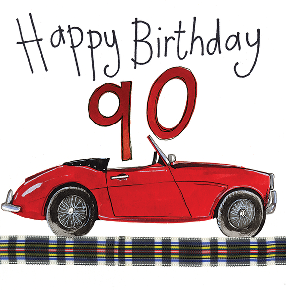 90 Year Old Classic Car Birthday Card