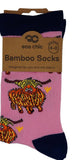 Eco Chic Eco-Friendly Bamboo Socks Highland Cow, Pink