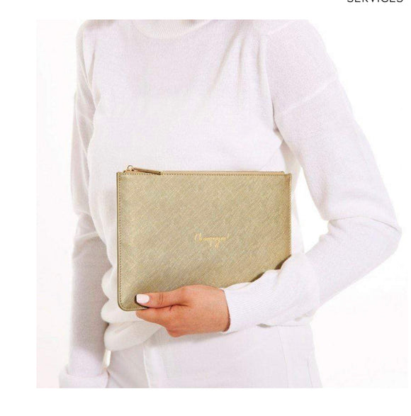 Perfect Pouch, Champagne! Metallic Gold