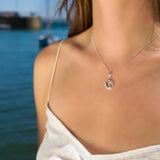 Sterling Silver Pendant, Wave, Bird, Rose Gold