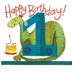 One for a Boy Dinosaur 1st Birthday Card