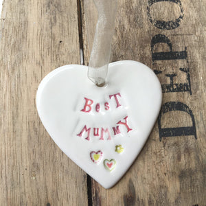Best Mummy Ceramic Heart