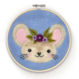 Floral Mouse In A Hoop Needle Felting Kit
