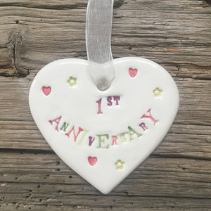 1st Anniversary Ceramic Heart