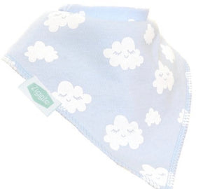 Bandana Dribble Bib, Blue Winking Clouds