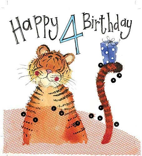 Happy 4th Birthday Tiger Card