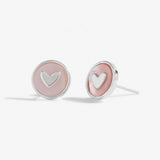 Perla Pink Mother Of Pearl Heart Stud Earrings