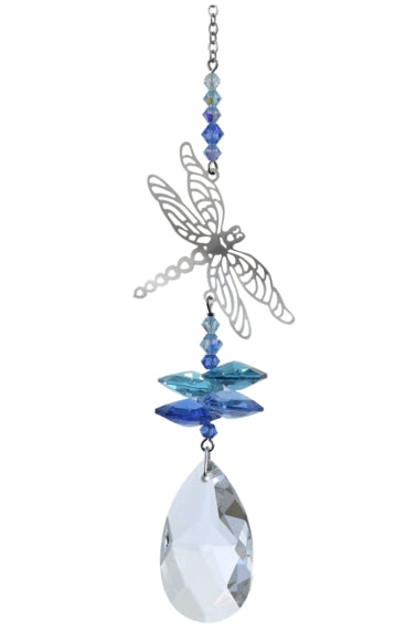 Crystal Fantasy Suncatcher - Dragonfly Royal Blue