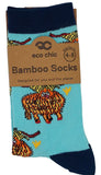 Eco Chic Eco-Friendly Bamboo Socks Highland Cow Blue