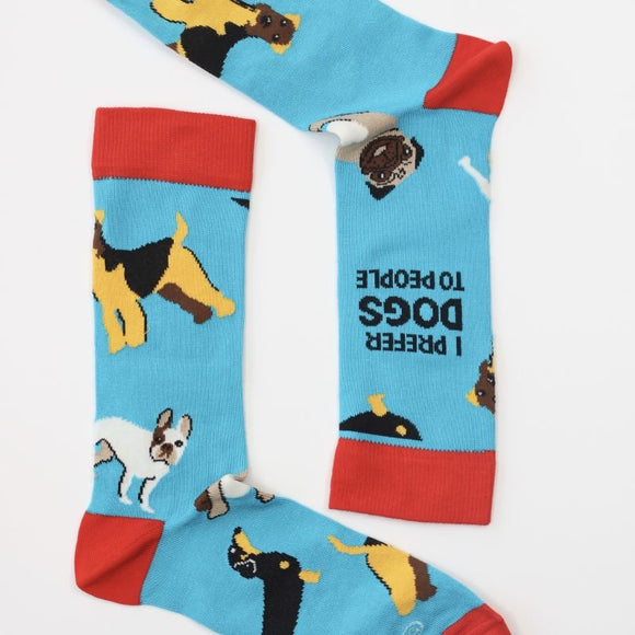 I Prefer Dogs To People Bamboo Socks Size 8-11
